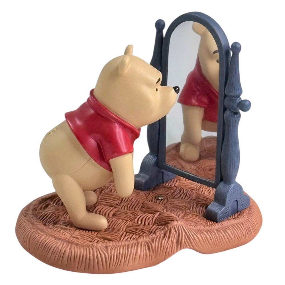 Disney Winnie The Pooh Figurine Your Up and Downs are Looking Up Bear Mirror Vtg